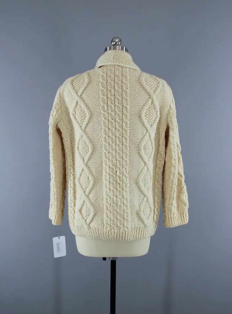 1960s Vintage Irish Wool Cardigan Sweater