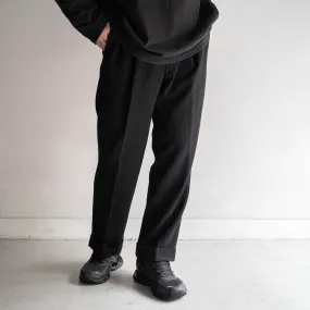 1980s Japan vintage black wool slacks -middle weight