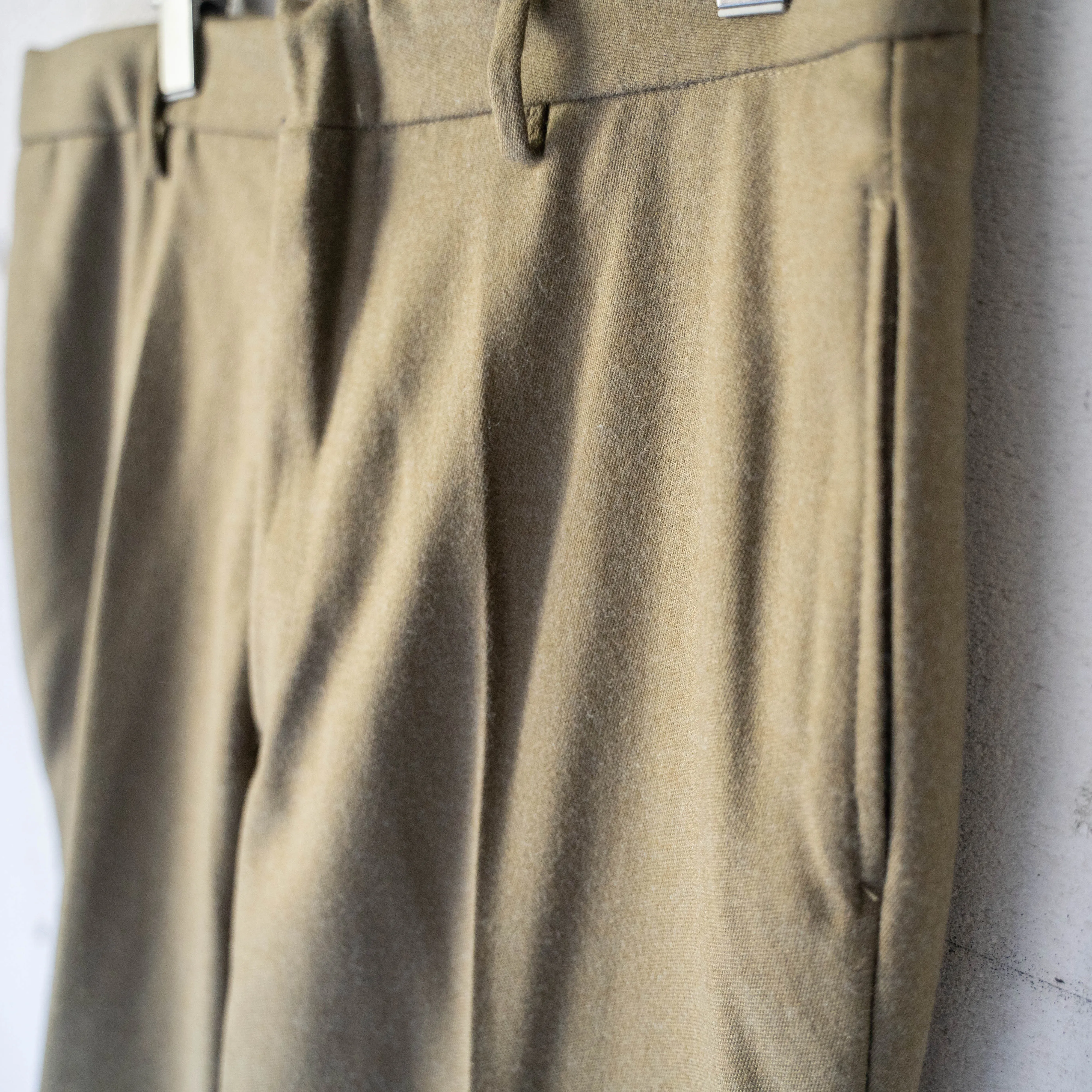 1990s Italian military khaki color wool dress pants 'dead stock’