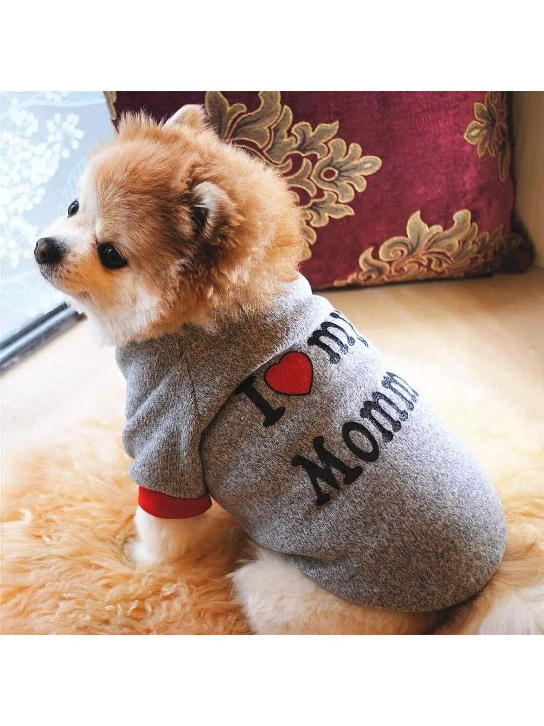 1pc Pet Fleece Pullover, Thickened Winter Clothes, Suitable For Small Cats & Dogs, For Spring, Autumn & Winter Seasons (Grey)