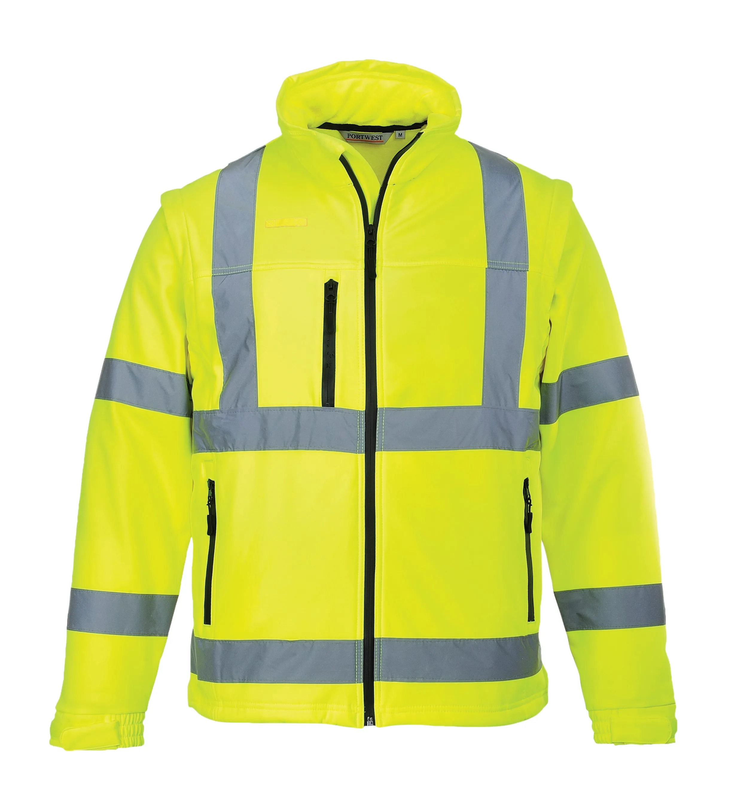 2-in-1 Class 3 Portwest Yellow Hi-Vis Softshell Jacket