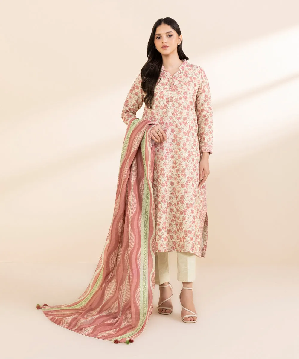 2 Piece - Printed Light Khaddar Suit