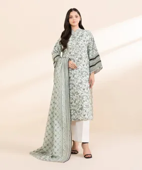 3 Piece - Printed Light Khaddar Suit