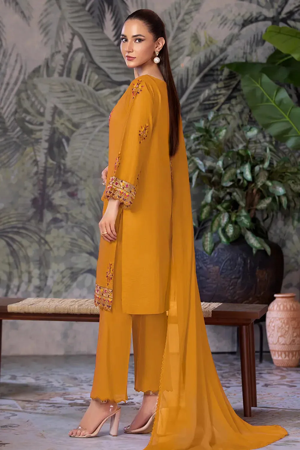 3PC Embroidered Unstitched Cambric Suit KSDE-2836