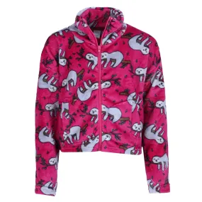 5 More Minutes Girl's Sloth Plush Lounge Jacket