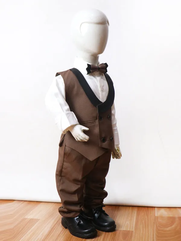 6Mth - 10Yrs Brown 4 Pcs Suit for Boys BCP12