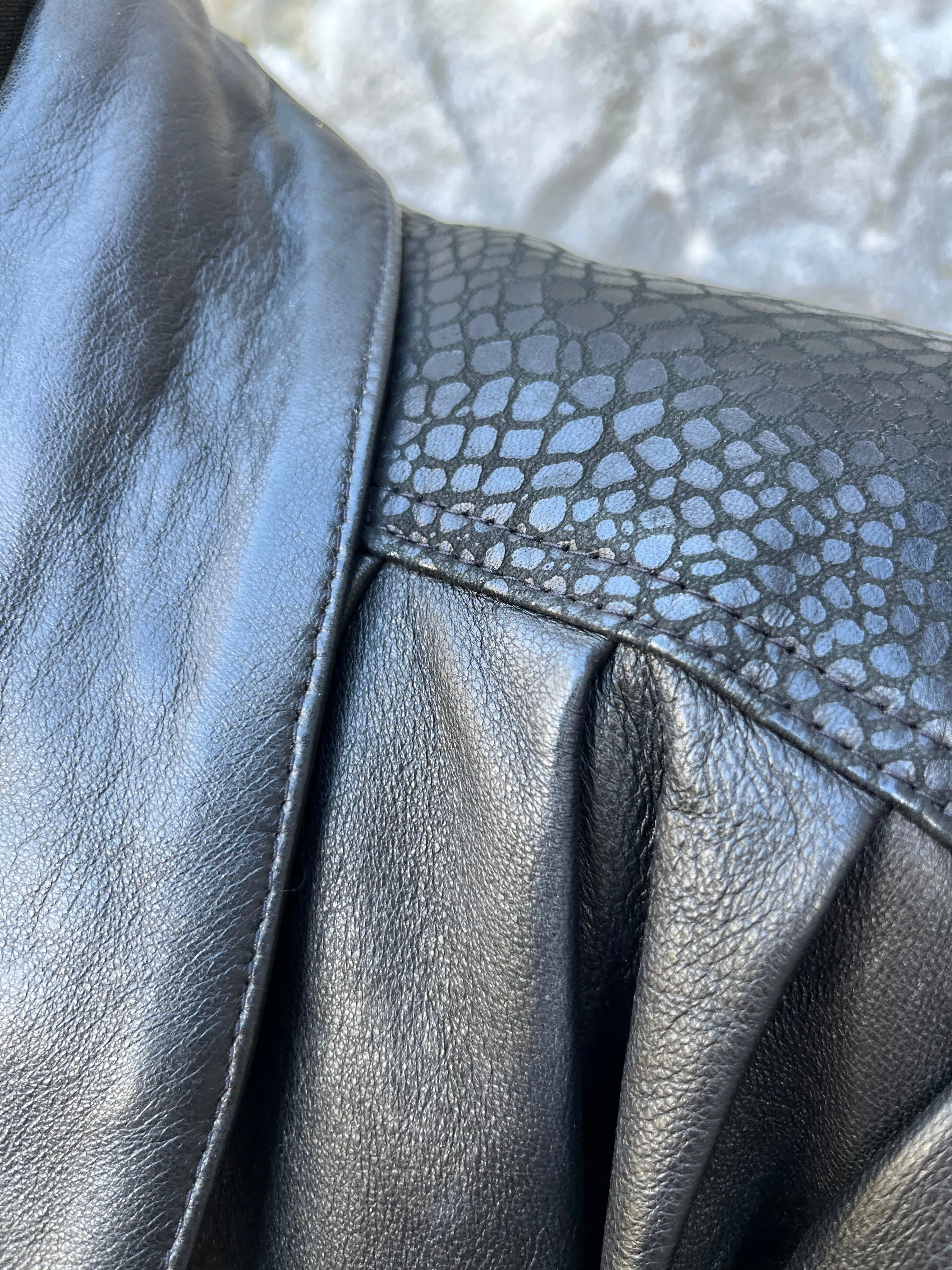 80s black leather jacket uk 12