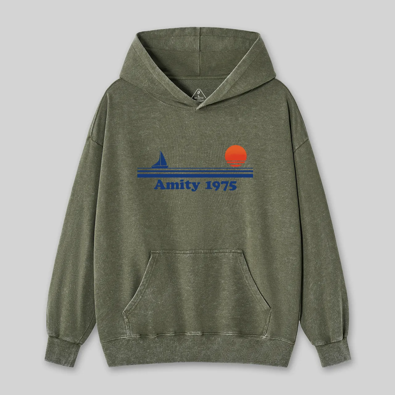 Amity 1975 Jaws Nerd Washed Hoodie