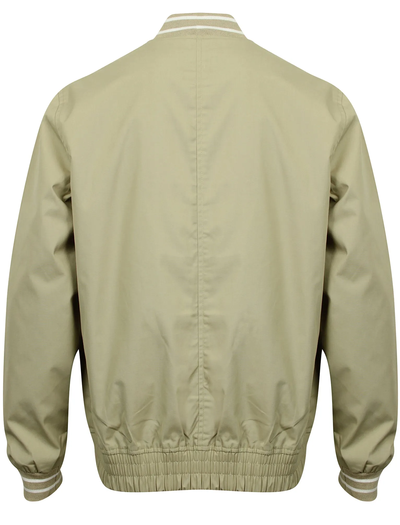 Ardsley Ribbed Detail Cotton Bomber Jacket in Stone - Le Shark