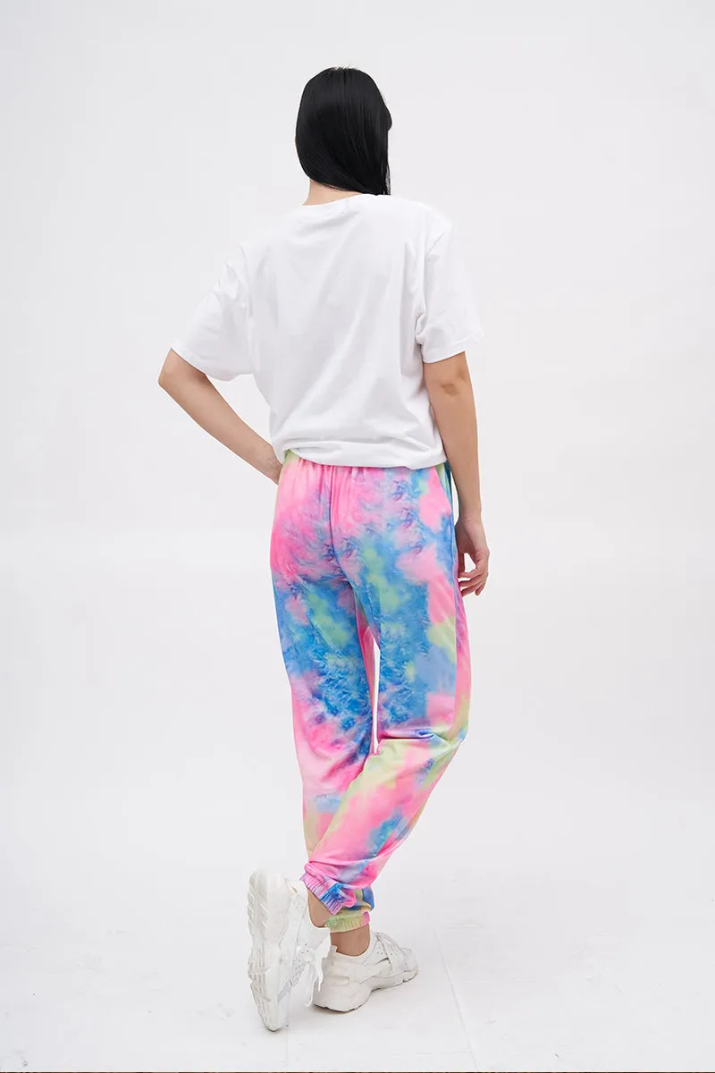 ARO LORA Elastic Waist Tie Dye Casual Pants