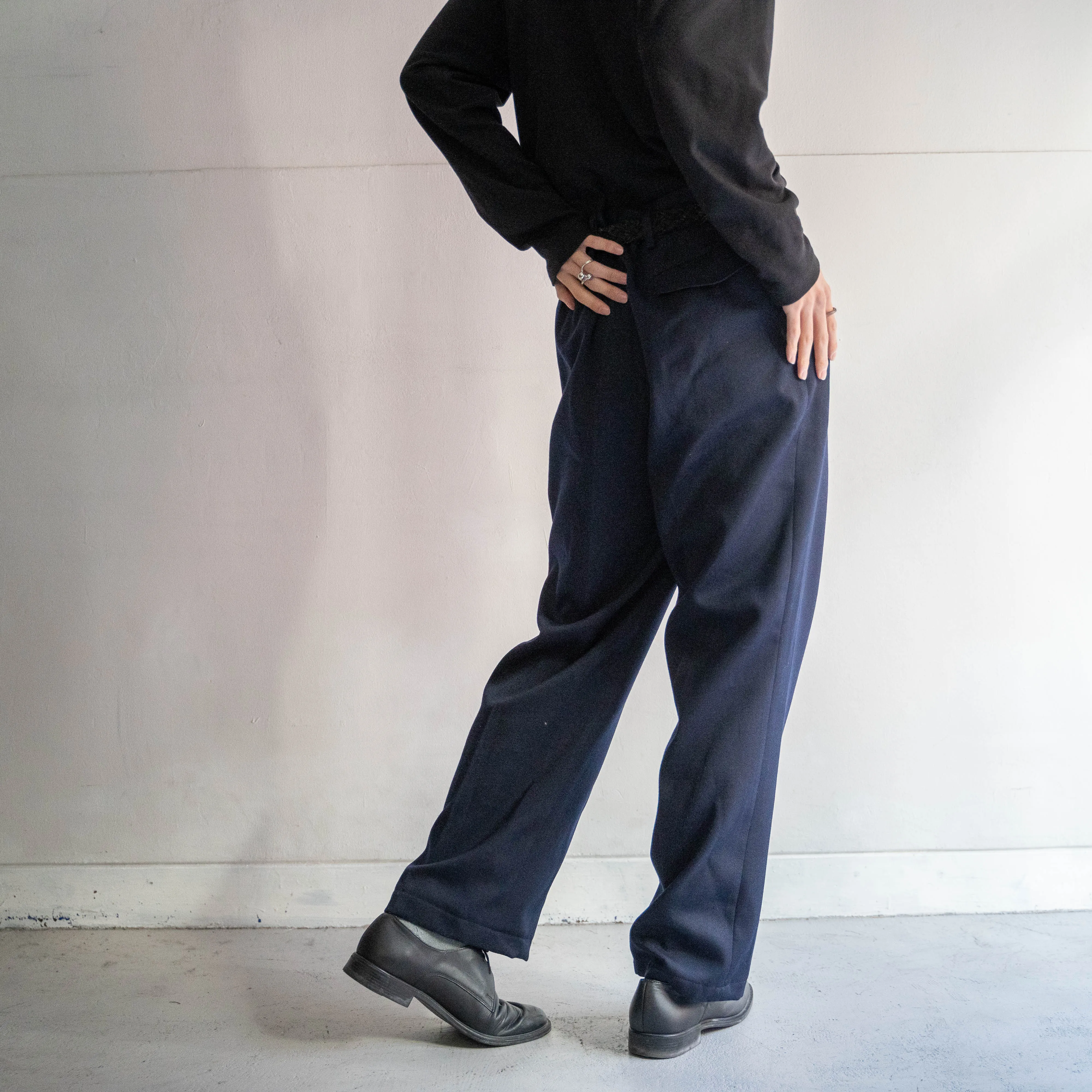 around 1960s German military navy color one tack dress pants 'dead stock'