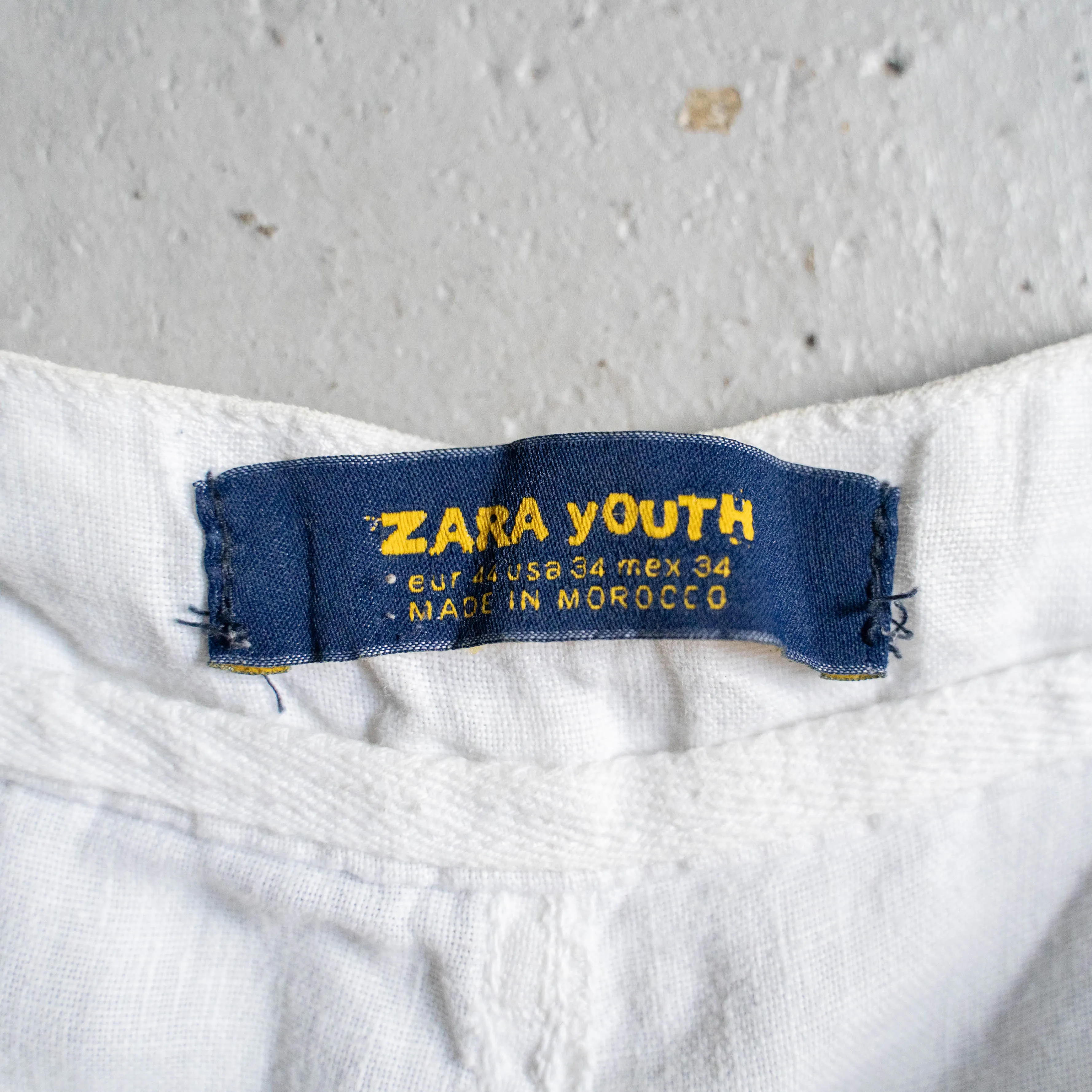 around 1990s white color all linen easy pants