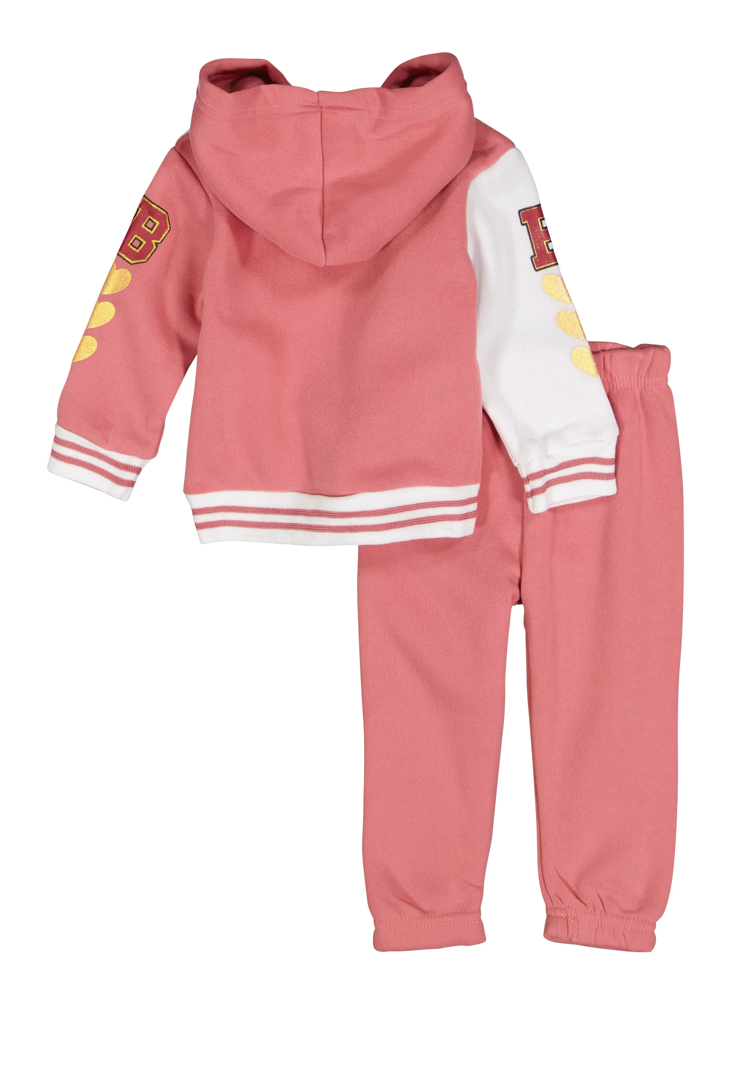 Baby Girls 12-24M Bear Chenille Patch Jacket and Sweatpants