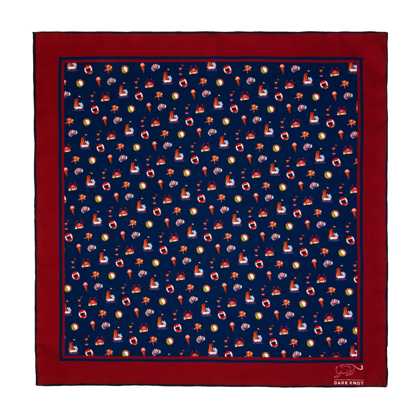 Bahamas Party Navy Silk Pocket Square