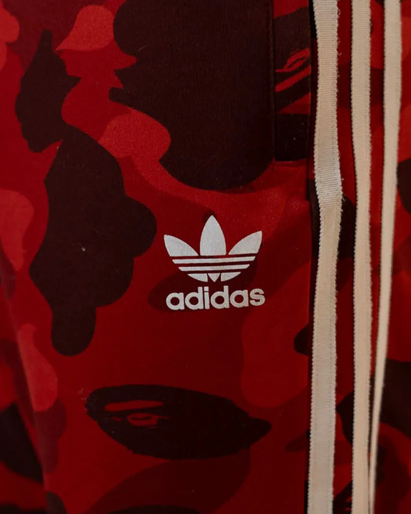 BAPE X ADIDAS ADICOLOR TRACK PANTS - RAW RED