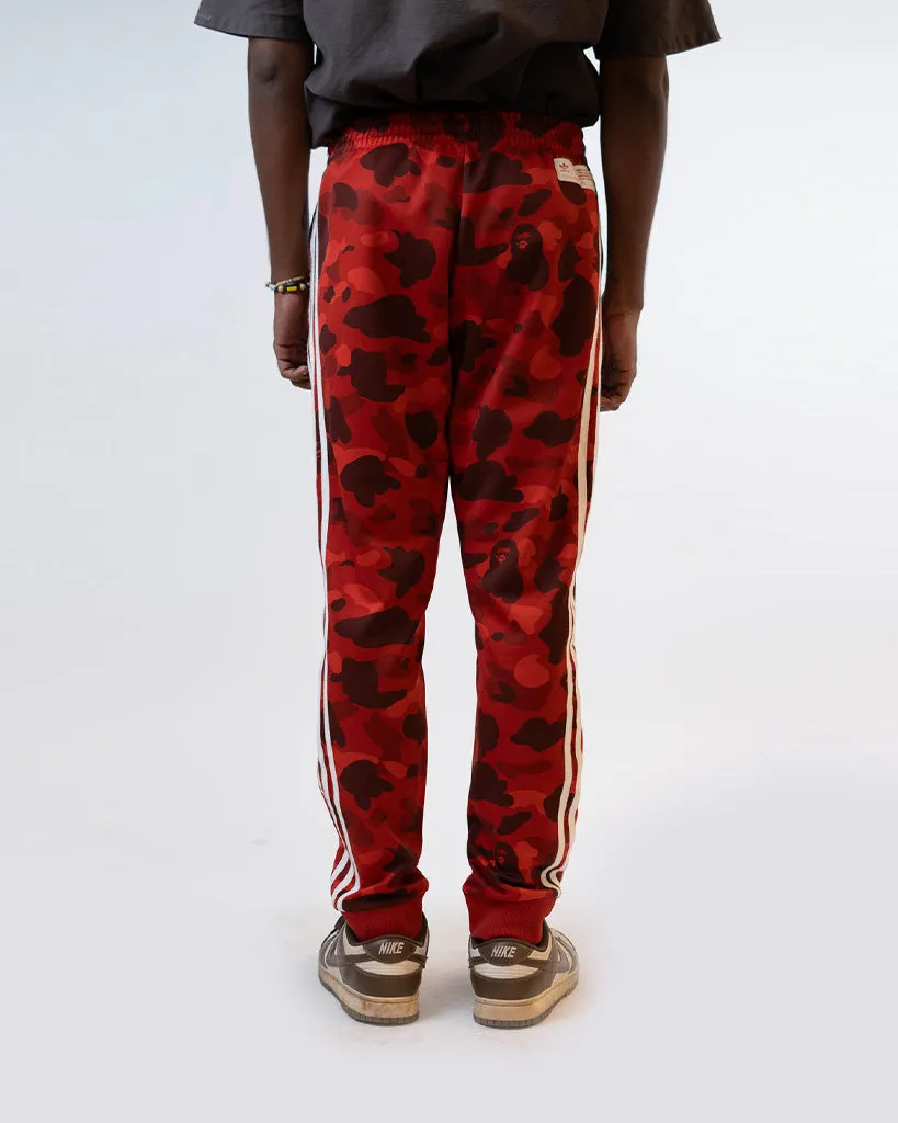 BAPE X ADIDAS ADICOLOR TRACK PANTS - RAW RED