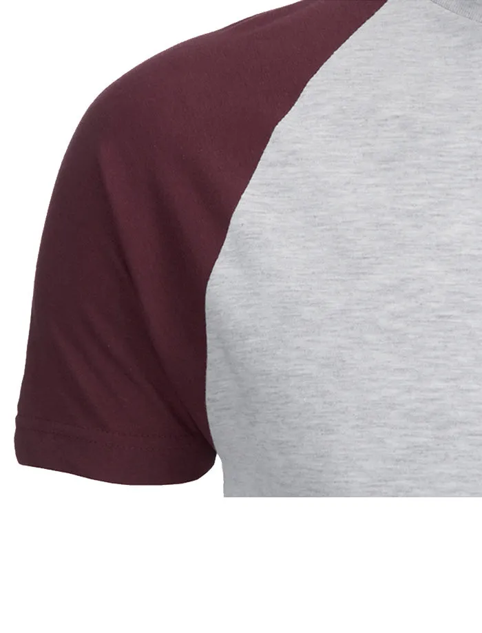 Baptist Raglan Sleeve Baseball T-Shirt in Ecru / Burgundy