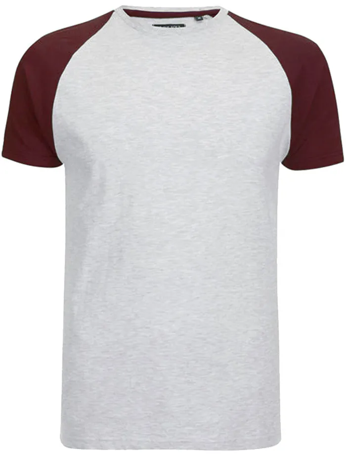 Baptist Raglan Sleeve Baseball T-Shirt in Ecru / Burgundy