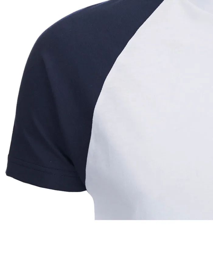 Baptist Raglan Sleeve Baseball T-Shirt in White / Blue