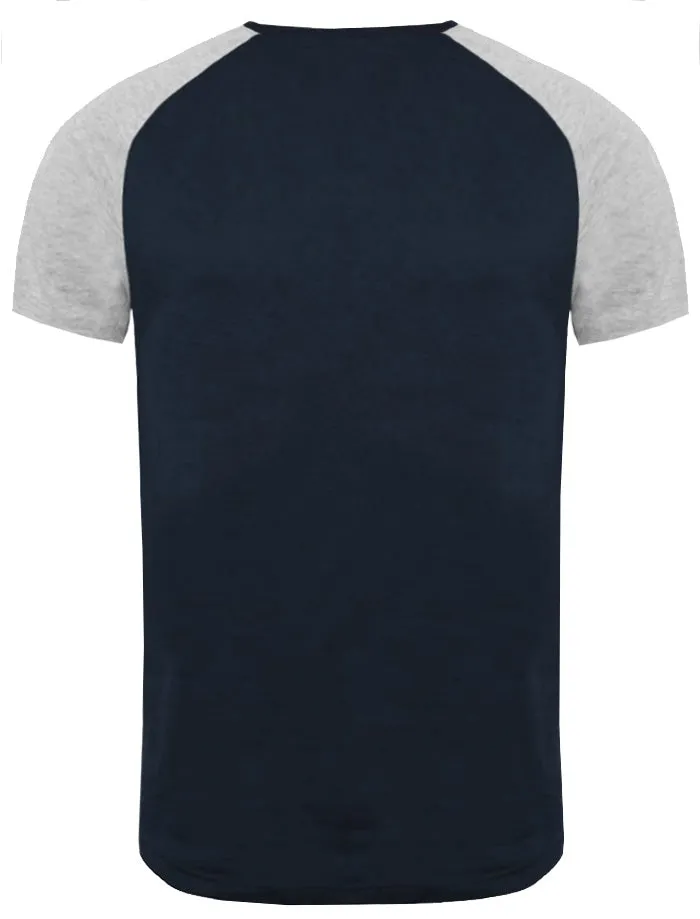 BaptistC Raglan Sleeve Baseball T-Shirt in Navy / Grey