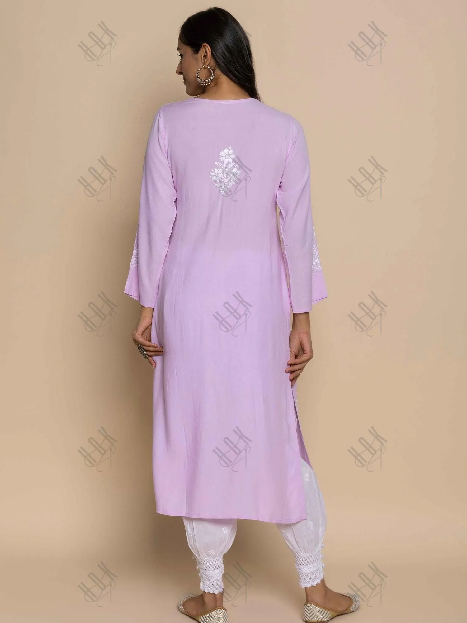 Batool in  Fizaa Hand Embroidered Chikankari Kurta in Pink