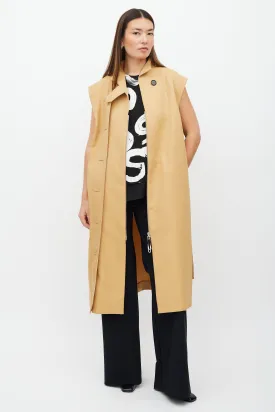 Beige Modular Sleeveless Trench Coat