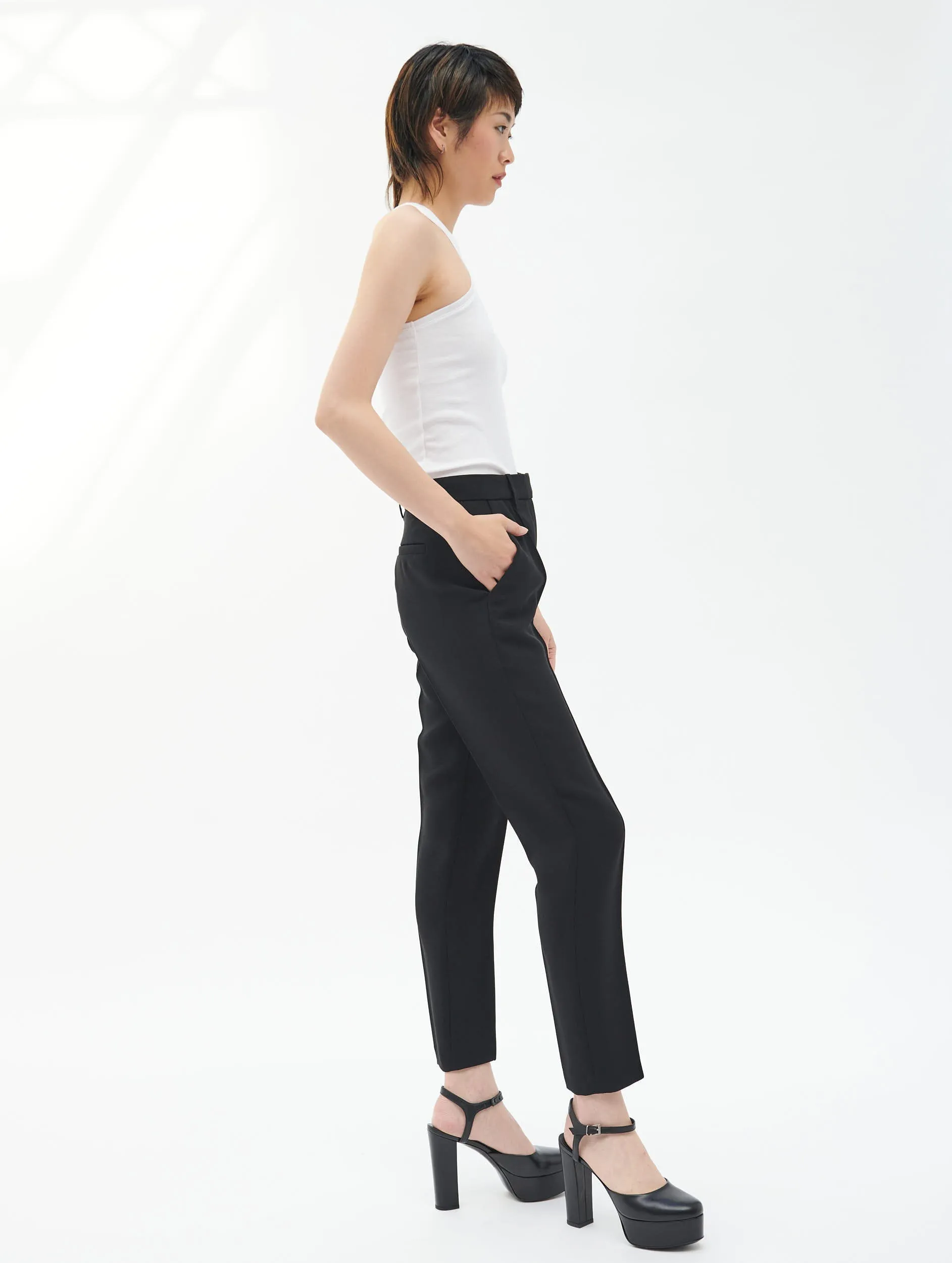 Black crepe Roxy trousers