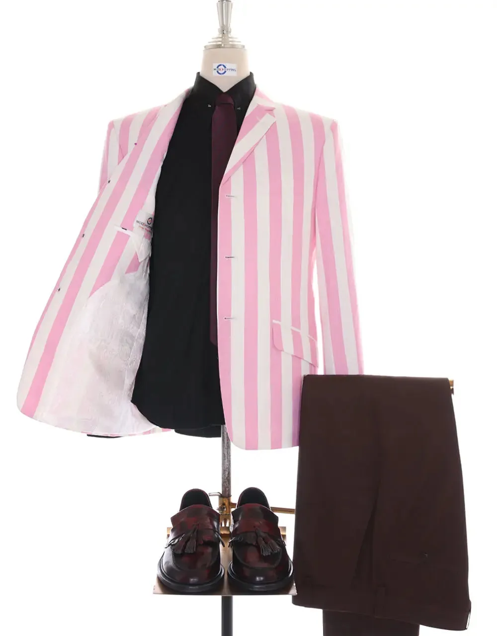 Boating Blazer | Pink and White Striped Blazer