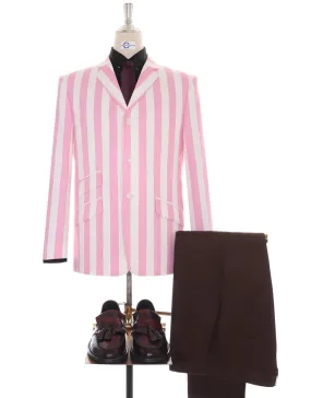 Boating Blazer | Pink and White Striped Blazer