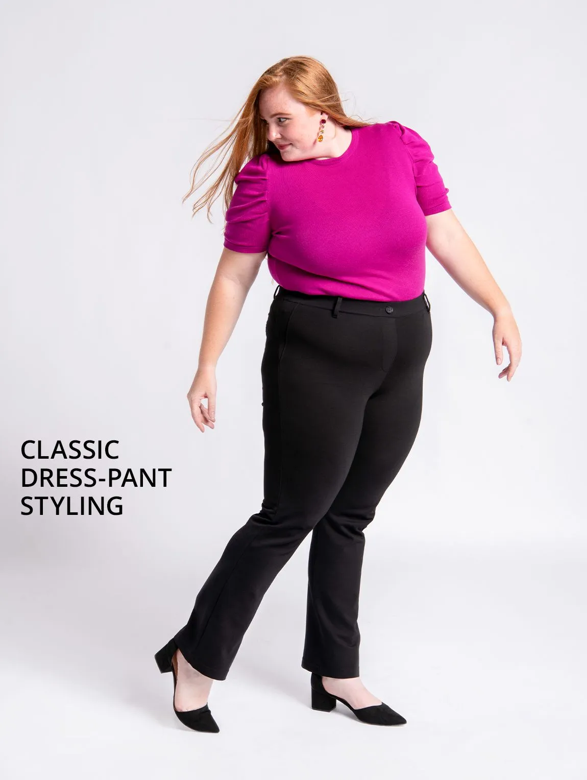 Boot-Cut | Classic Dress Pant Yoga Pants (Black)