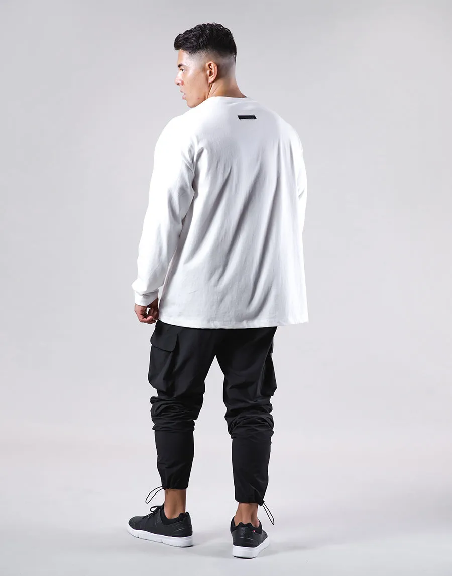 Brush Y Big long Sleeve Tee - White