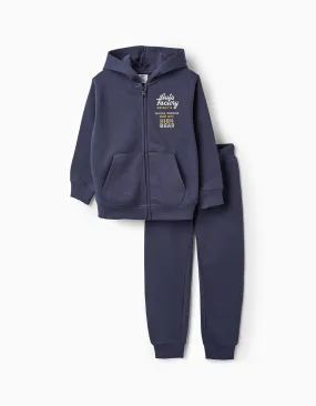 Brushed Tracksuit for Boys 'Detroit', Dark Blue