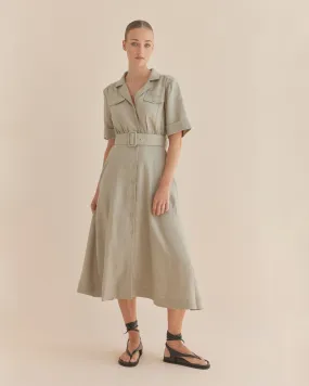 Cadence Linen Dress - Sage