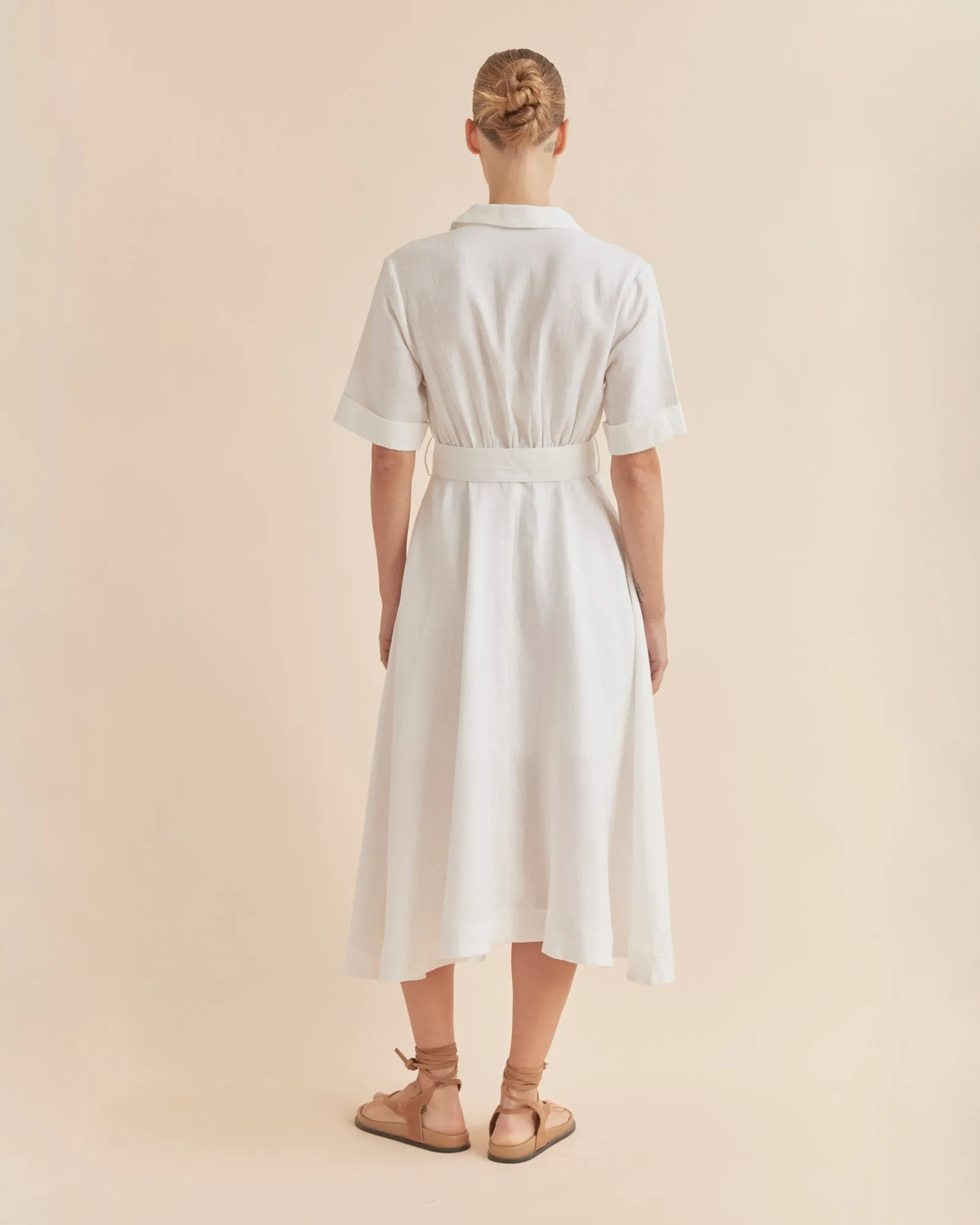 Cadence Linen Dress - White