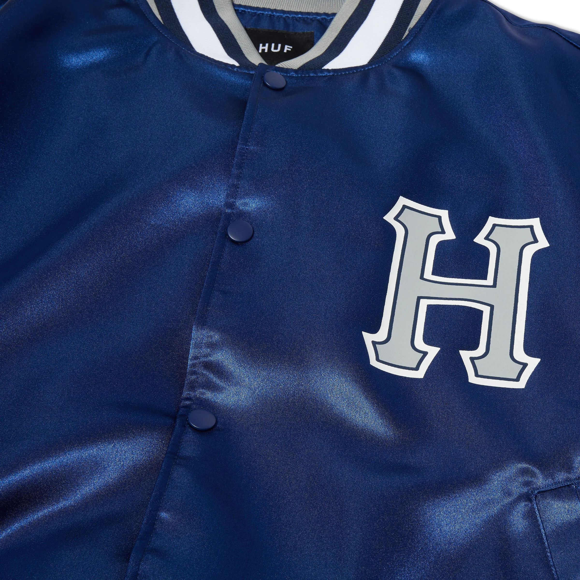 Casaca para Hombre HUF VARSITY CRACKERJACK SATIN BASEBALL JACKET NAVY