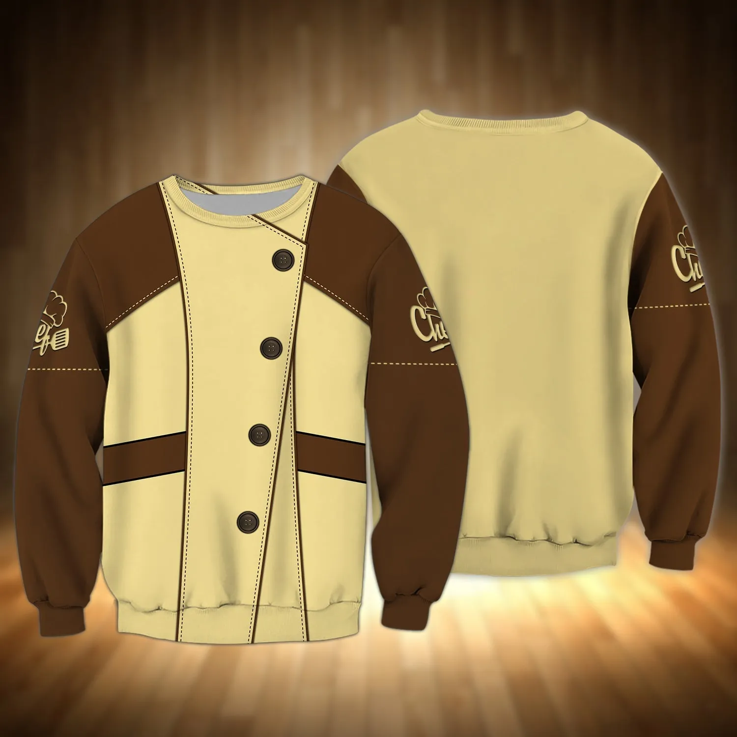 Chef Cook Gold 3D Full Print Sweatshirt Zip Hoodie, Idea Gift for Chef Christmas