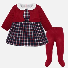 Cherry Cardigan Dress and Tight Set - Select Size