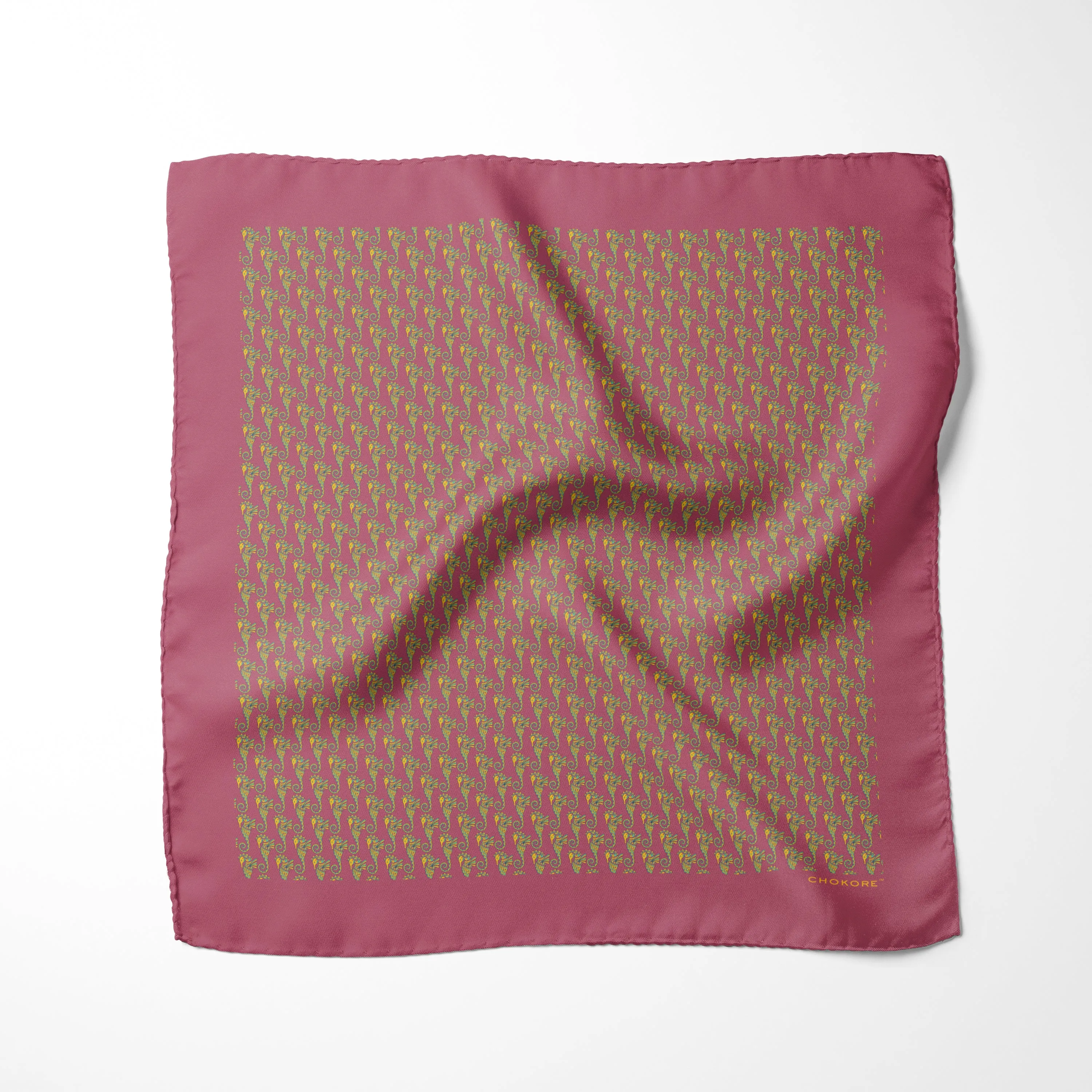 Chokore Pink Seahorse Pocket Square - Wildlife Range