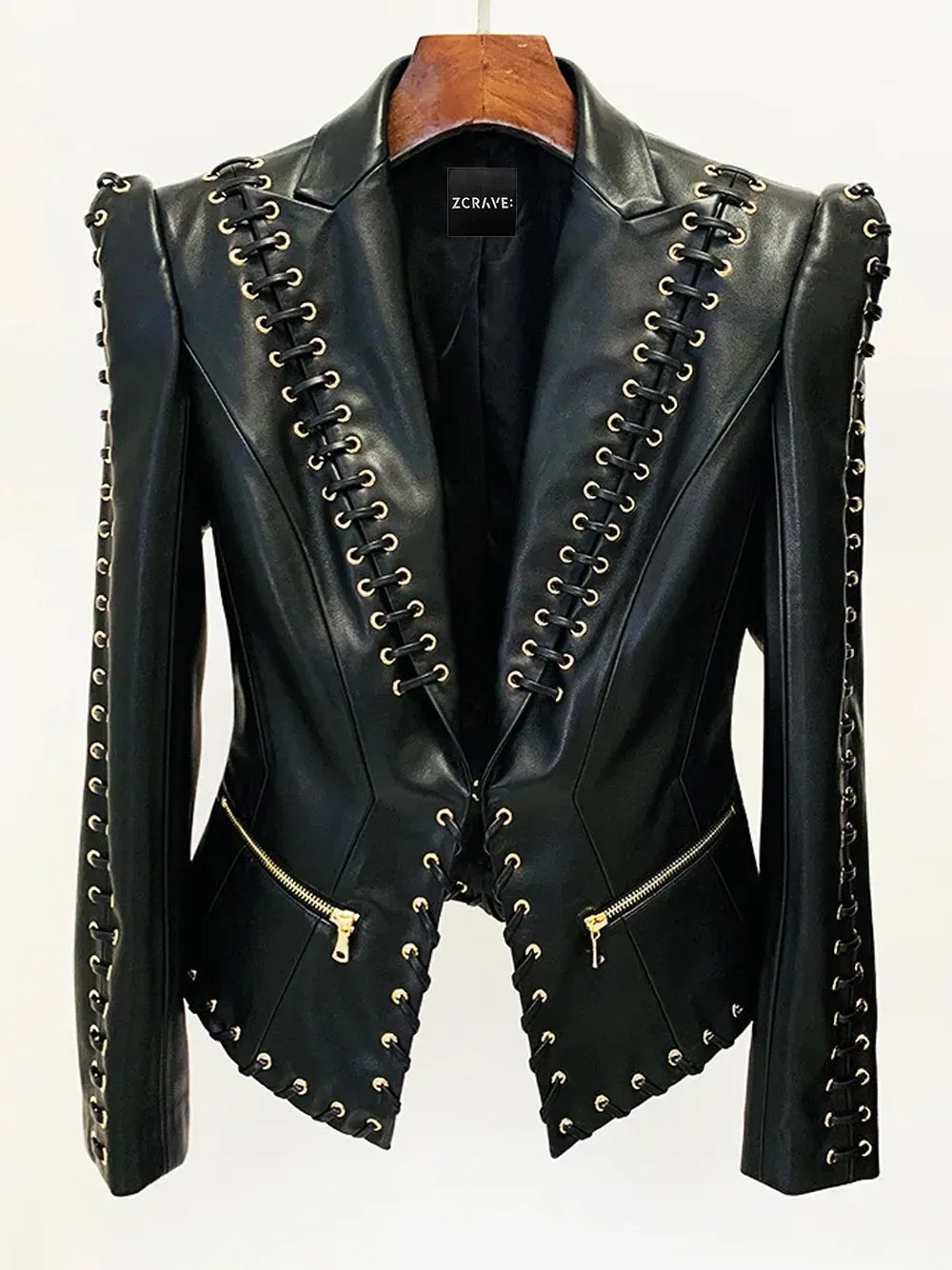 CIATO Laced Leather Blazer