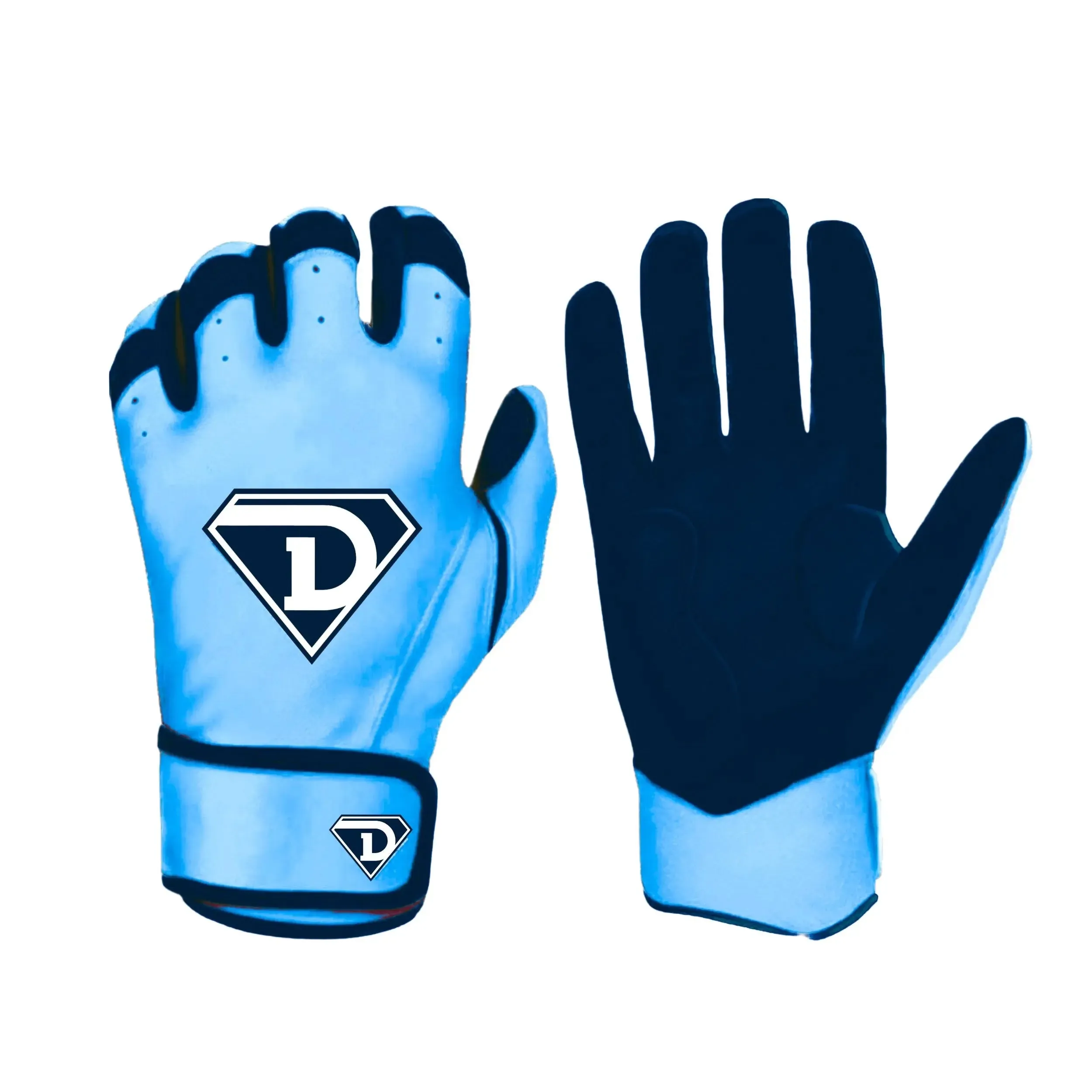 D1 Elite Series Premium Batting Gloves Carolina Blue/ Navy