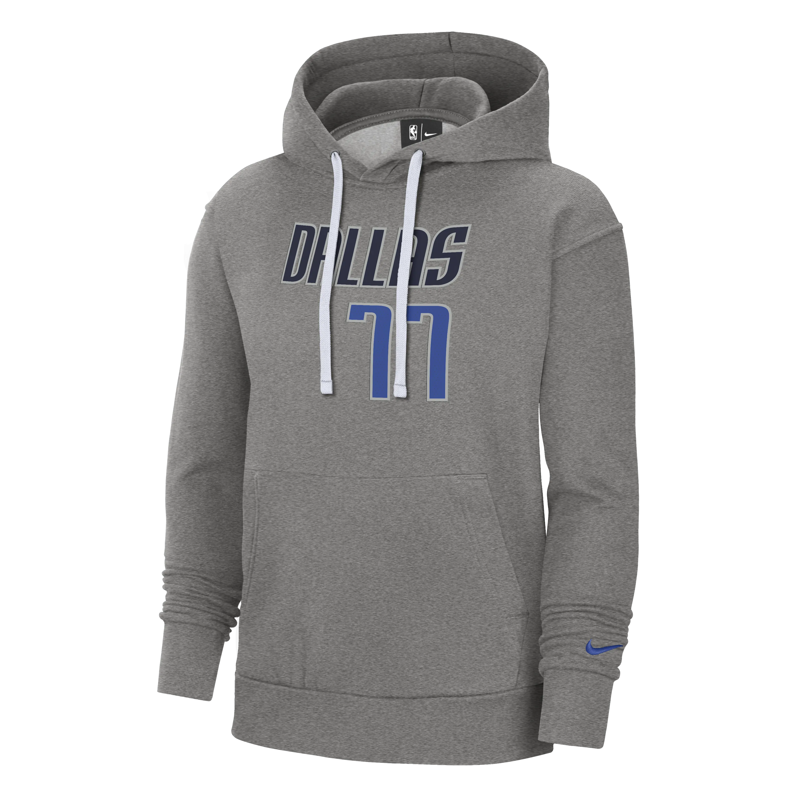 DALLAS MAVERICKS NIKE LUKA DONČIĆ GRAY NAME & NUMBER HOODIE