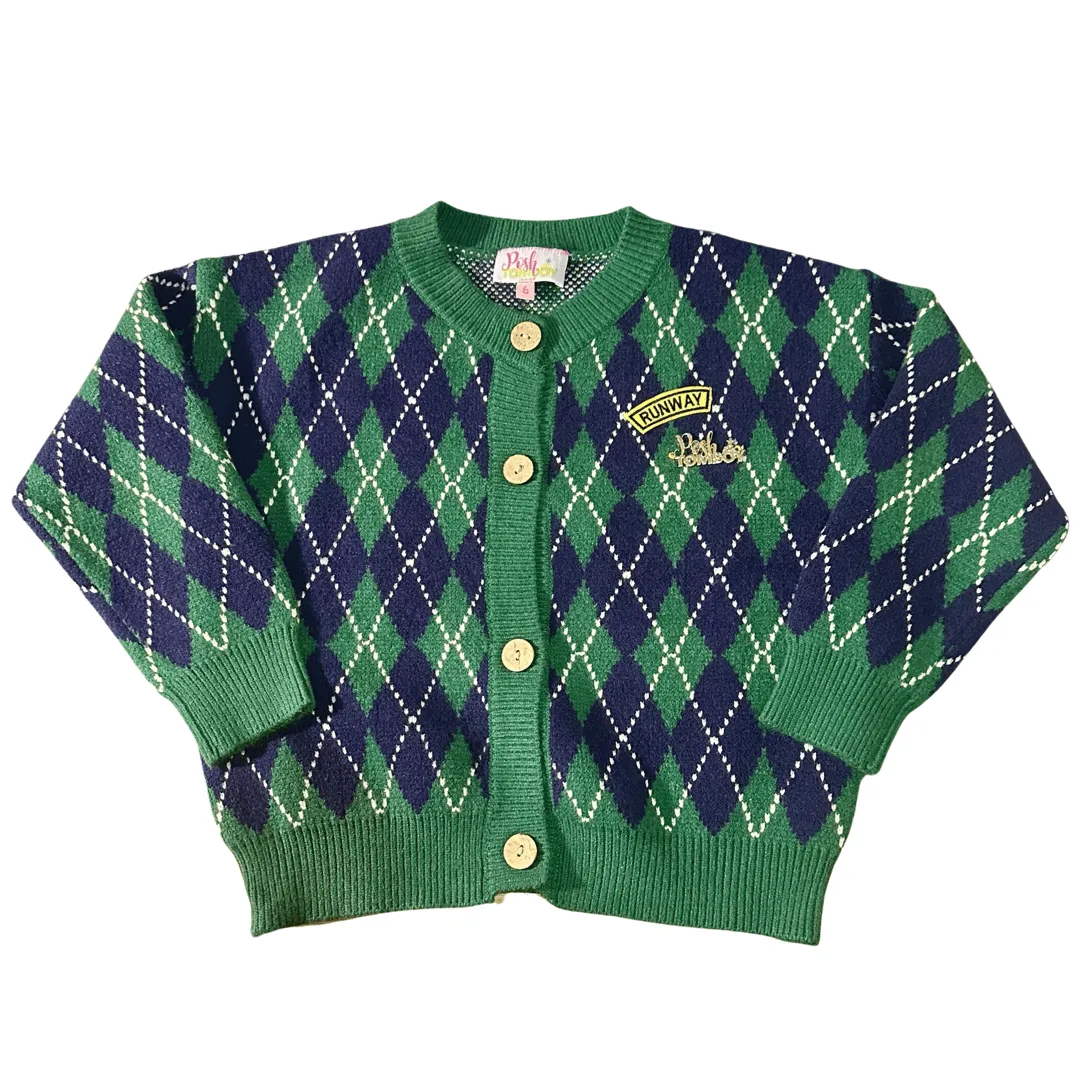 Diamonds & Emeralds Argyle Knit Cardigan