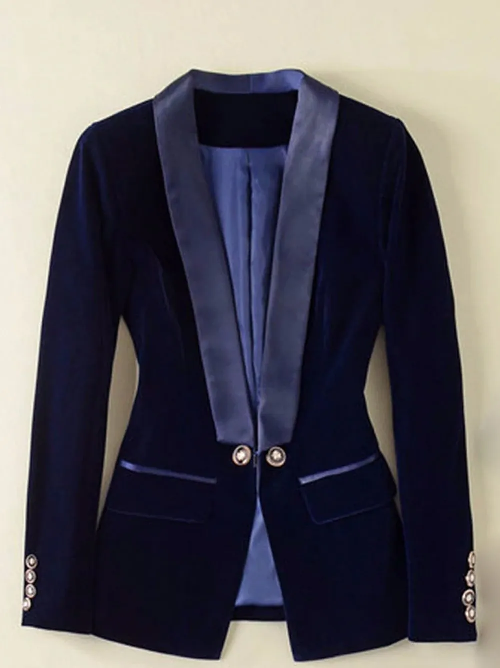 Double-breasted Velvet Blazer