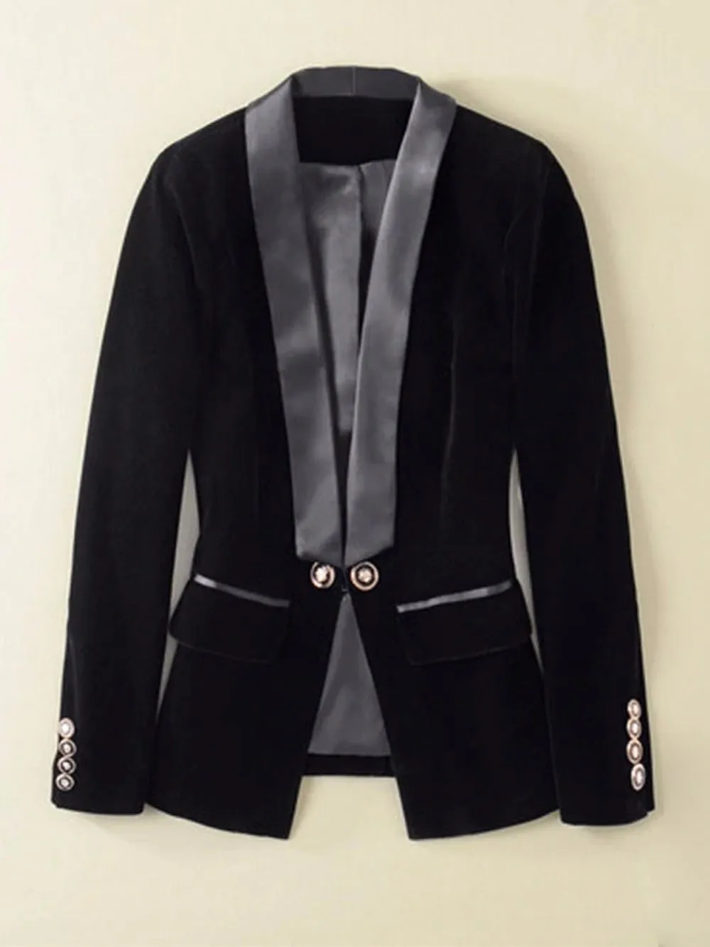 Double-breasted Velvet Blazer