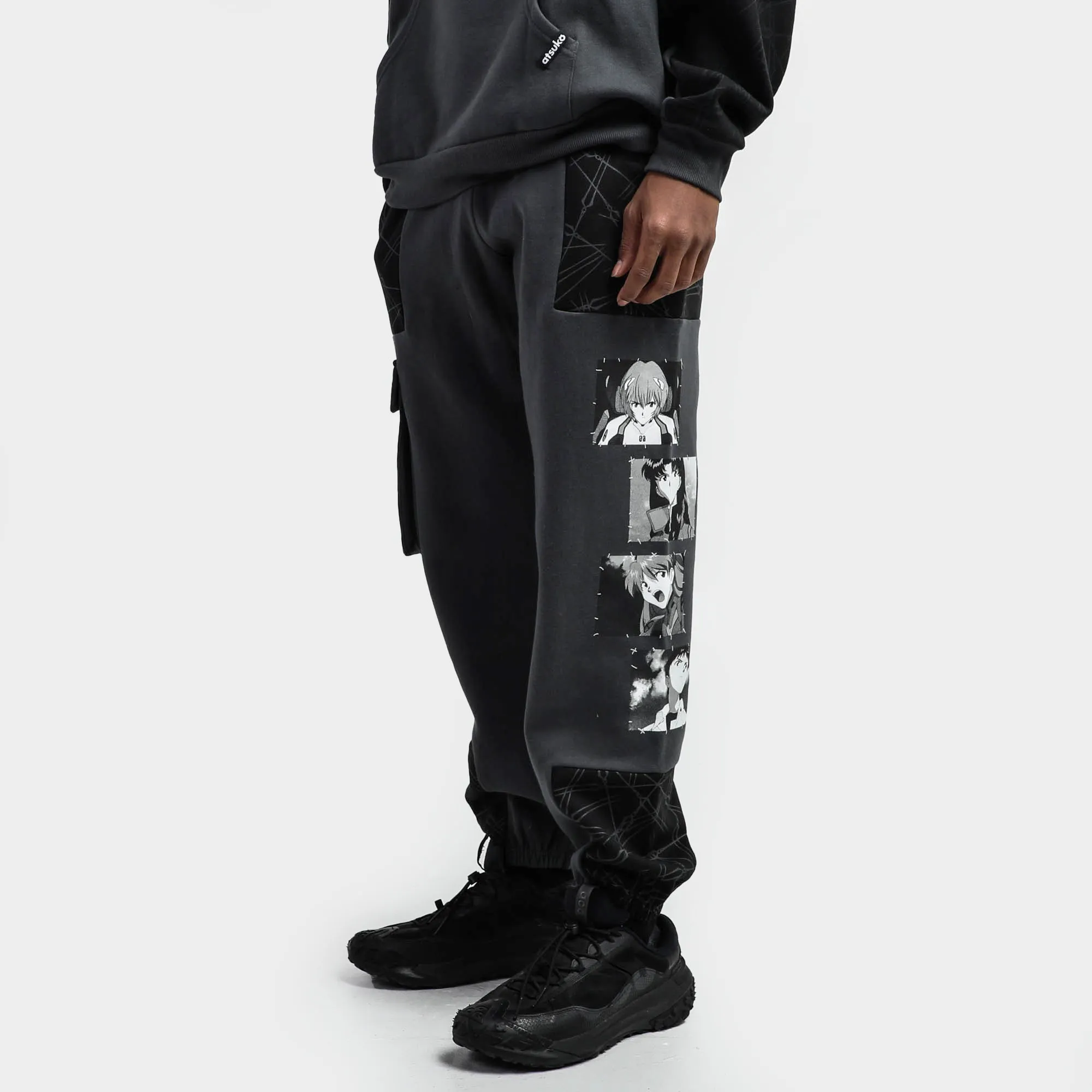 Evangelion Black Cargo Sweatpants