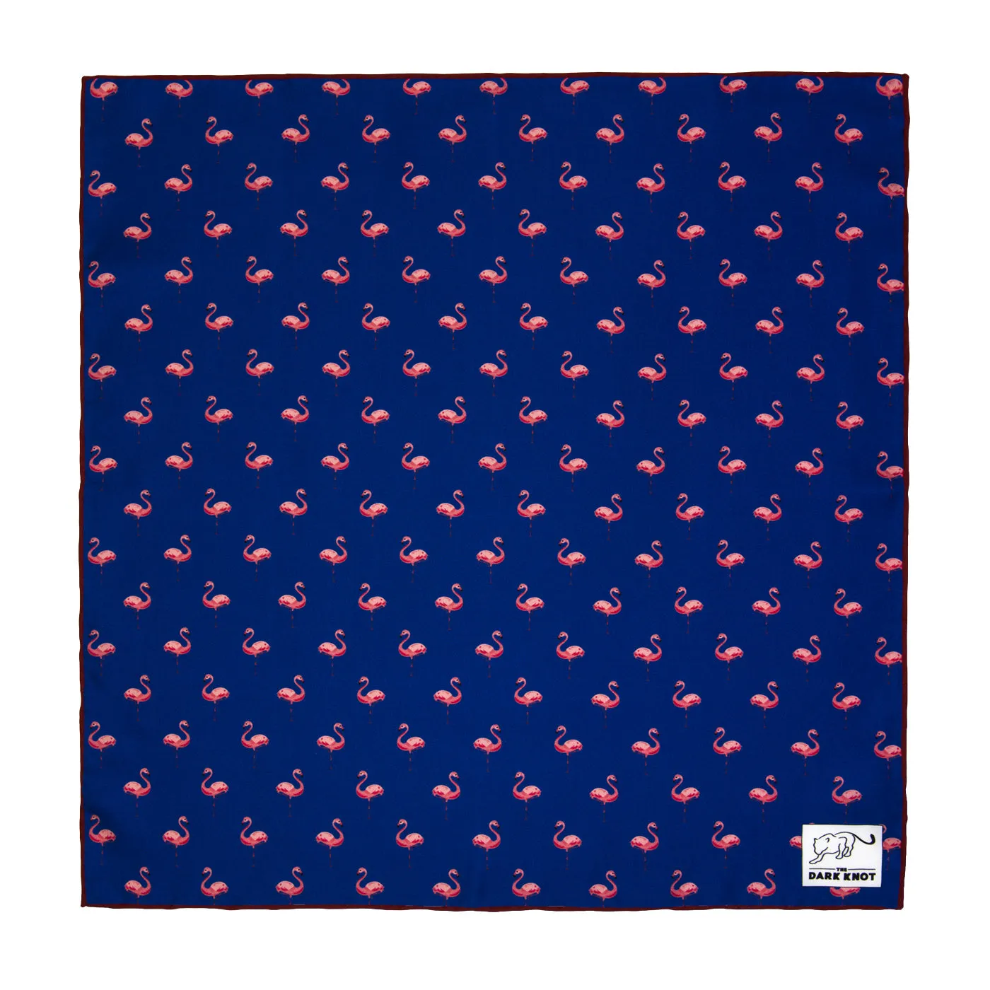 Everglades Flamingos Silk Pocket Square, Blue / Pink