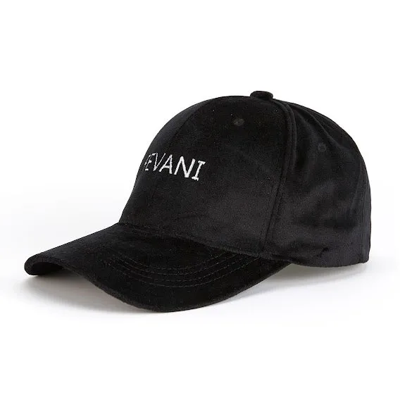 Fevani Baseball Cap in Velour Black/ White