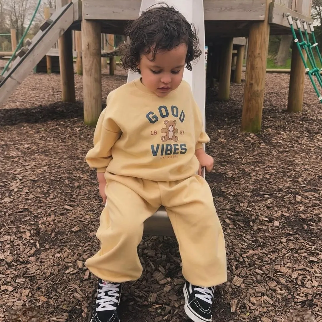 Good Vibes Slogan Tracksuit for Boys and Girls