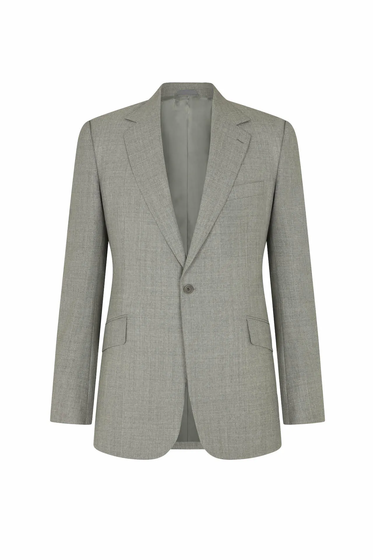 Grey Wool Three-Piece Single Breasted Suit