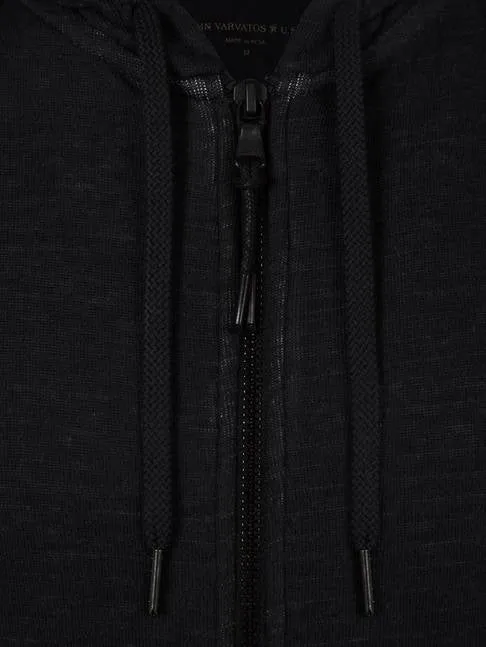 John Varvatos Plaited Hoody, Black